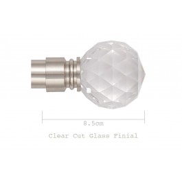 Clear Cut Glass Finial
